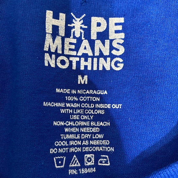 Hope Means Nothing - cut off Blue Radical Smiley T-Shirt - size Medium - Picture 5 of 7
